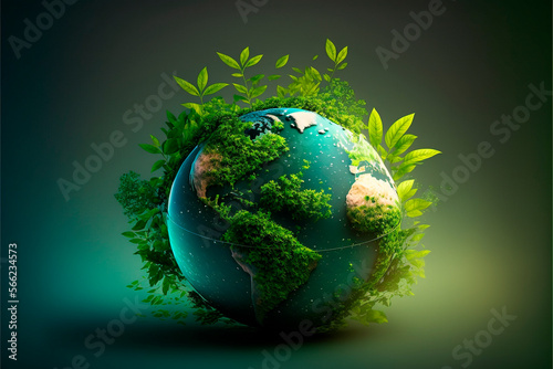 World environment and earth day concept with globe	 photo