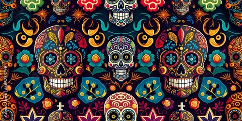 Dia de los Muertos Cloth Pattern