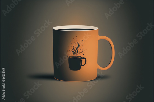 Coffee Mug with Coffee Icon, Illustration