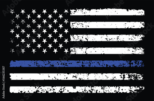 Police Officer Thin Blue Line Flag Design