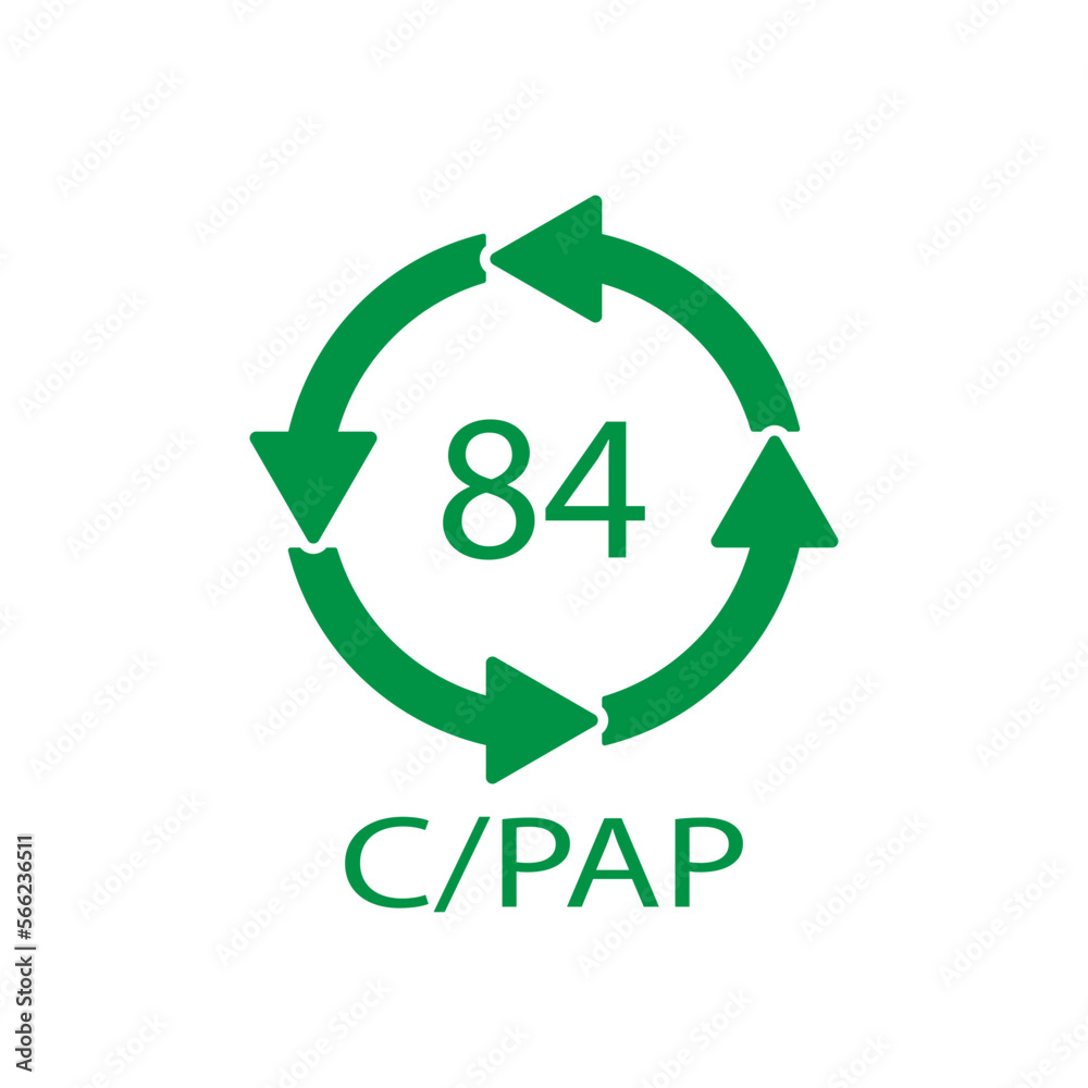 Composites recycling symbol 84 C PAP. Vector illustration Composites recycling symbol 84 C PAP. Vector illustration