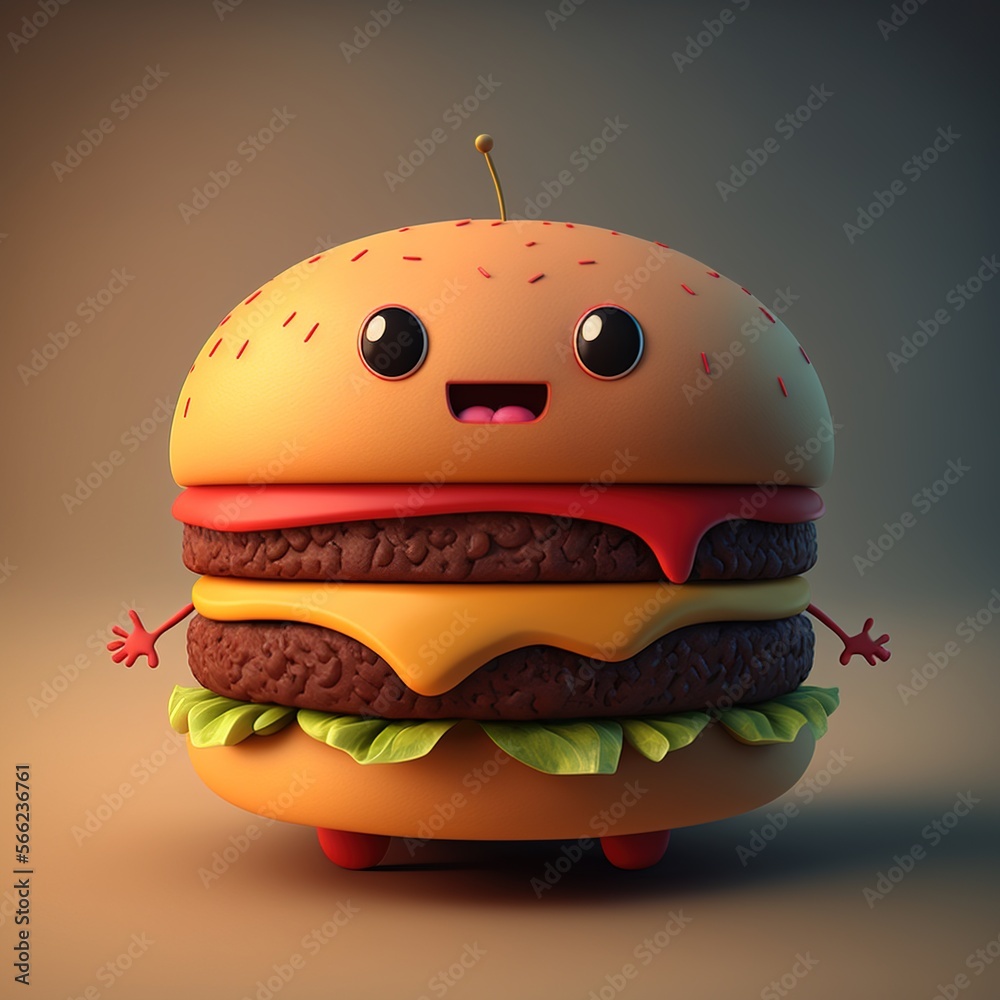 An adorable Burger character An adorable Burger character