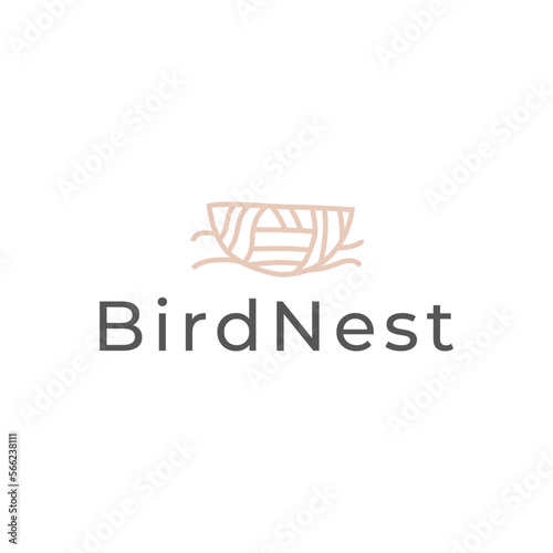 bird nest hipster vintage logo vector icon illustration