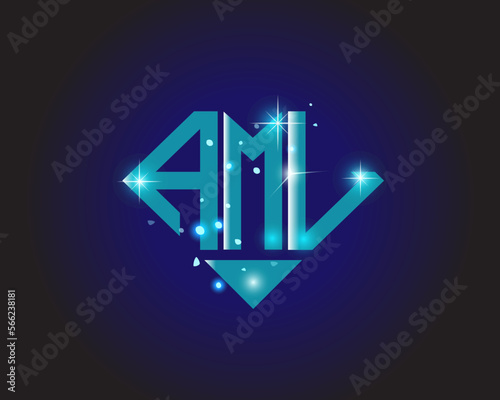 AML Logo letter monogram with diamond shape design template.	
