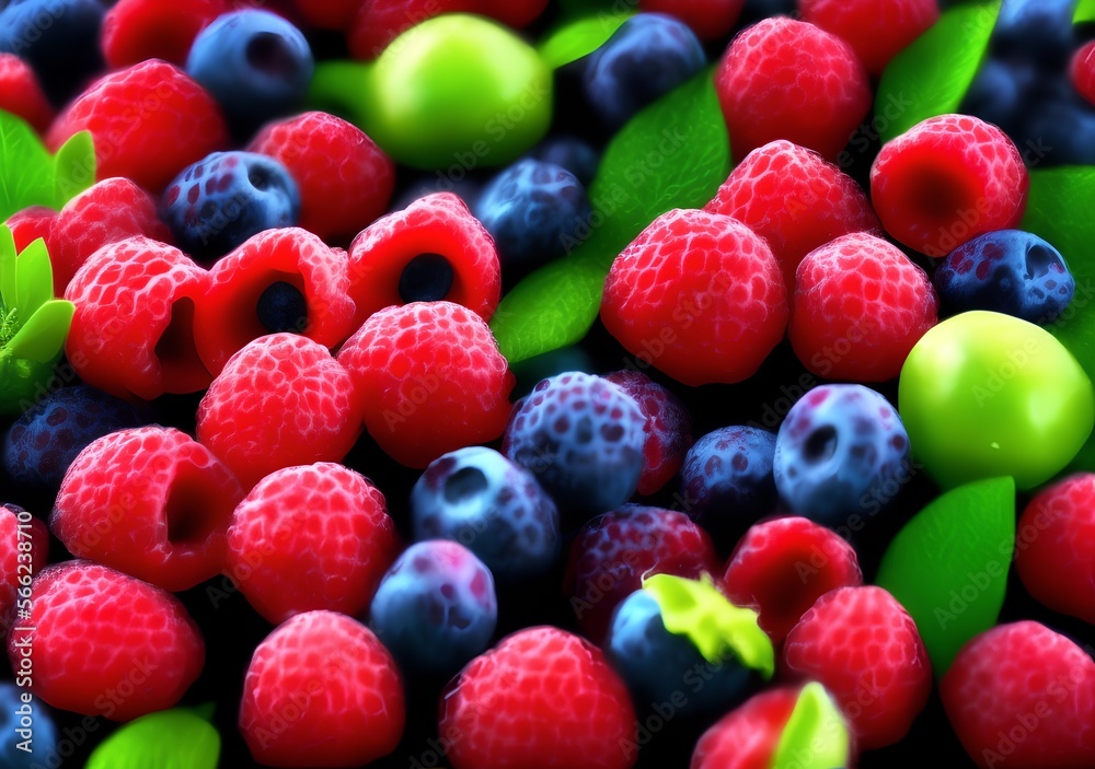 Juicy Berries, Generative AI Illustration Juicy Berries, Generative AI Illustration