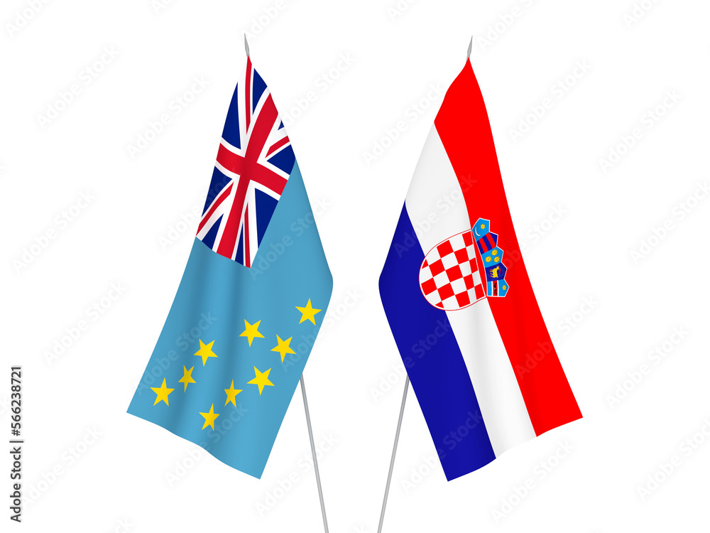 Obraz premium Croatia and Tuvalu flags