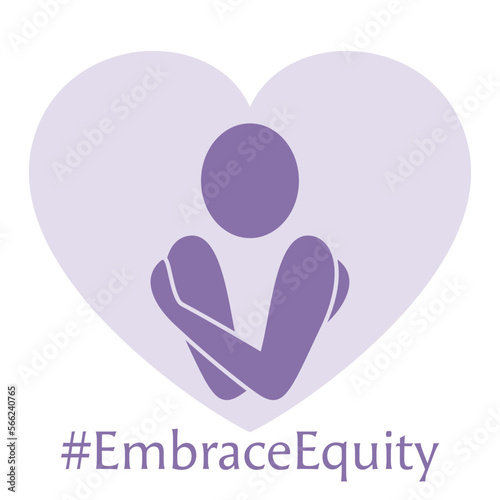 Embrace Equity logo with hashtag, for International Women's Day 2023

