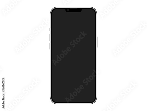 Realistic mobile phone mockup. Isolated cellphone app template. Vector stock illustration.