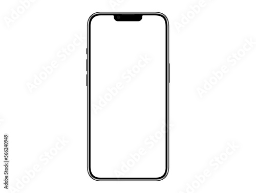Realistic mobile phone mockup. Isolated cellphone app template. Vector stock illustration.