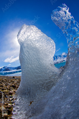 Glacier Ice, Drift floating Ice,14 of July Glacier, Krossfjord, Arctic, Spitsbergen, Svalbard, Norway, Europe photo