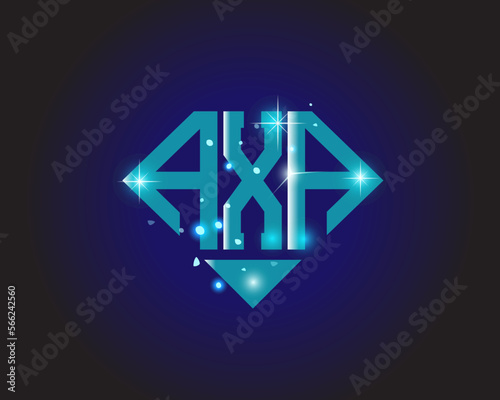 AXA Logo letter monogram with diamond shape design template.	
 photo