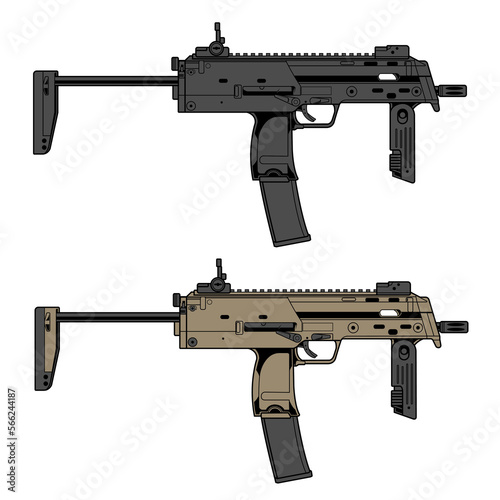 design vector gun mp7 with two color versions