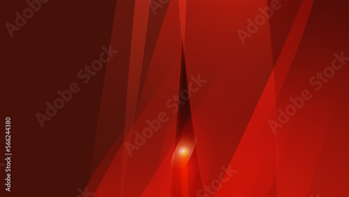 Luminous neon triangular shape, abstract light effect vector illustration. Transparent object, magic glow energy stream motion with particle isolated on transparent red background.
