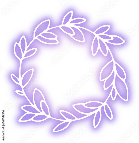 Set of wreath design neon © Holly Design