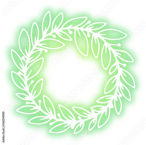 Set of wreath design neon