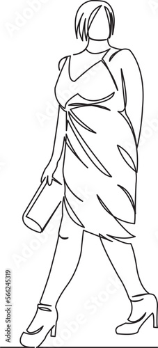 plump girl woman dressed in a dress with heels