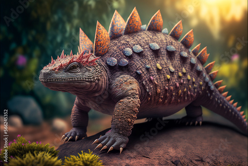 Ankylosaurus illustrations. Generative AI