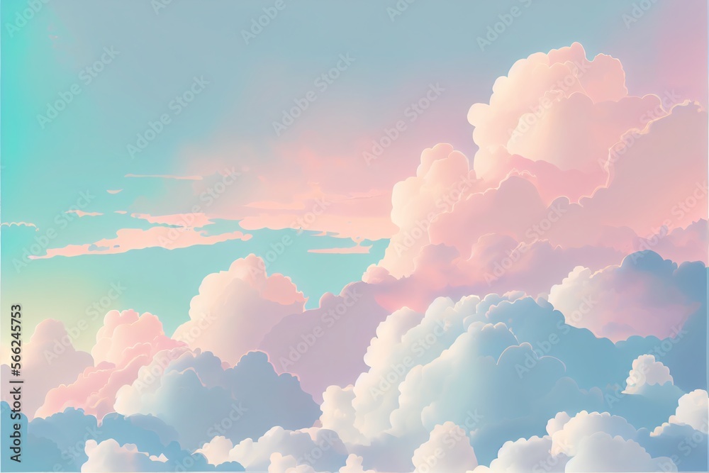 Pastel color of sky background. Illustration graphic design. Generative AI