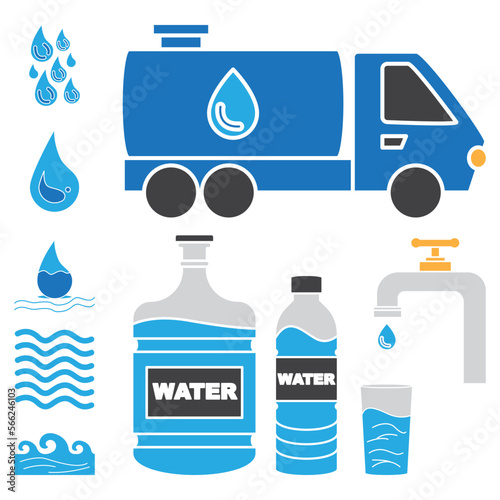 water icon set