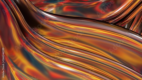 fiery red metallic stage curtain beautiful curves abstract dramatic modern luxurious upscale 3D rendering graphic design elemental background material