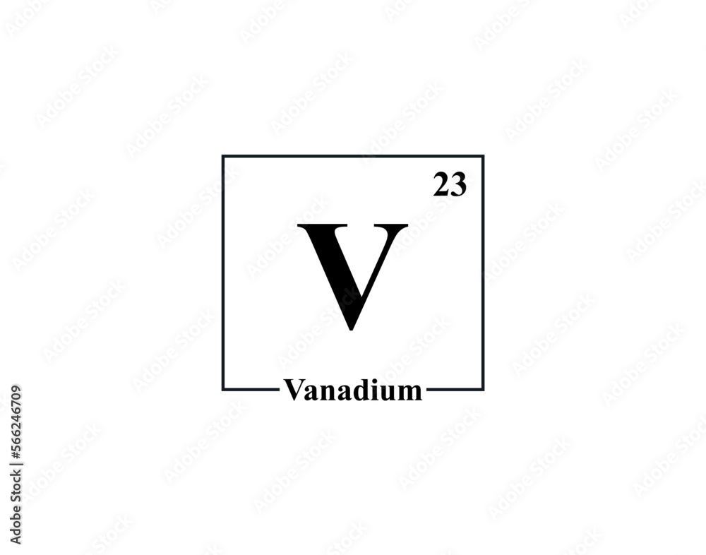 Vanadium icon vector. 23 V Vanadium Vanadium icon vector. 23 V Vanadium