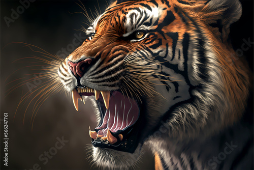 Fotografia portrait of a bengal tiger generative ai illustration