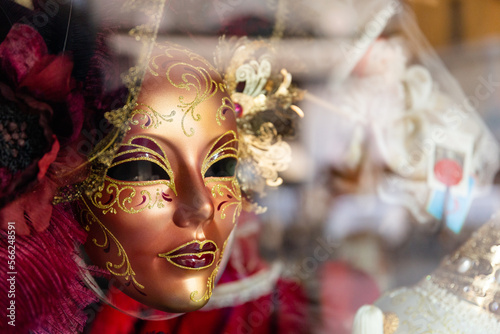 Fototapeta Naklejka Na Ścianę i Meble -  Traditional venetian mask in Venice in Italy. Colorful carnival mask 