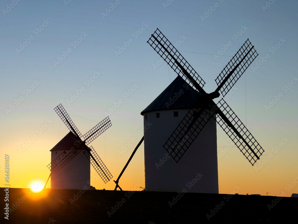 windmill at dusk