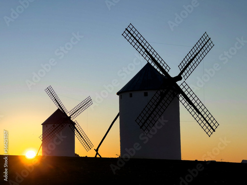 windmill at dusk