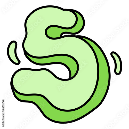 S filled outline icon