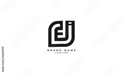 EFJ, EJ, FJ, JE, Abstract initial monogram letter alphabet logo design photo