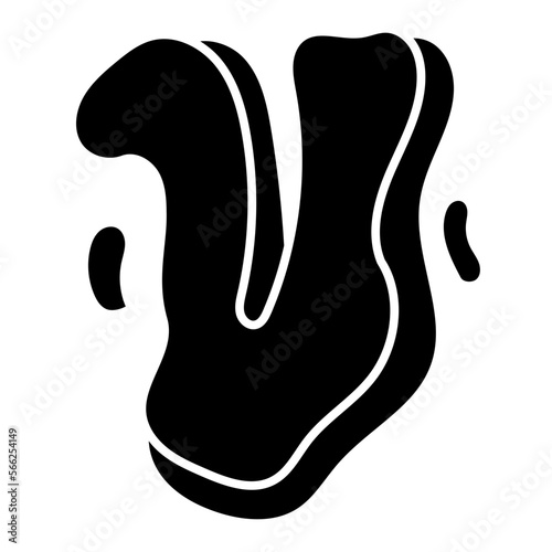 V glyph icon