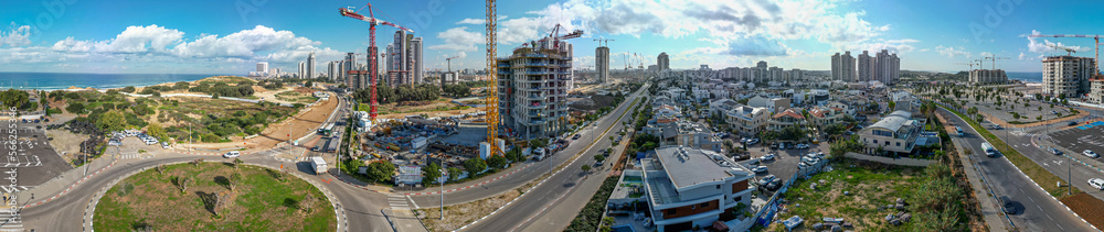 Urban development- City of Bat Yam- Israel- from a birds eye view- drone HD Image