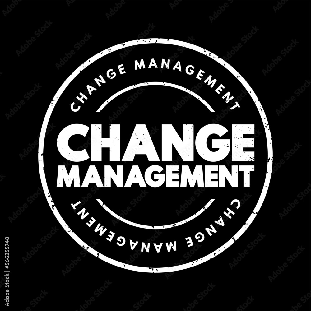 Change Management text stamp, concept background