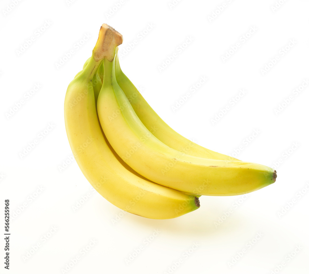 drei Bananen vor weiss als Freisteller
