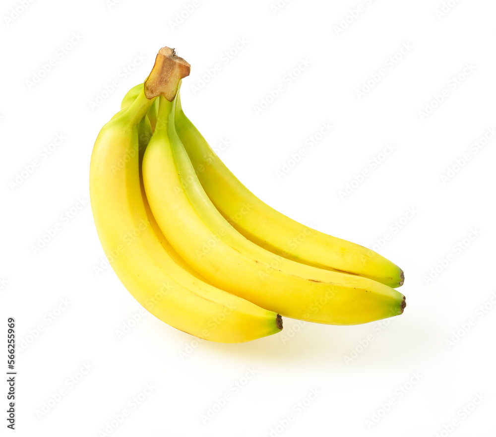 drei bananen auf weiss als Freisteller