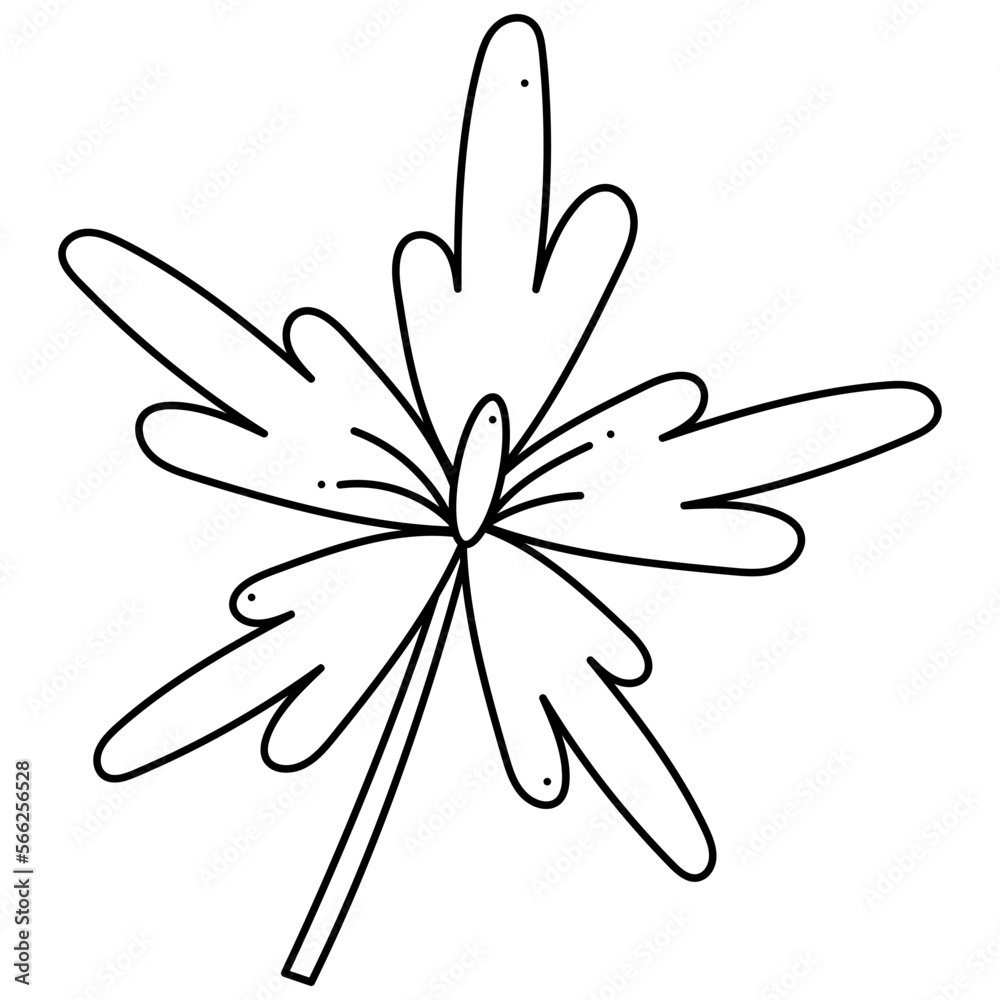 Leaf doodle abstract fifth. Hand drawn outline vector illustration. Leaf doodle abstract fifth. Hand drawn outline vector illustration.