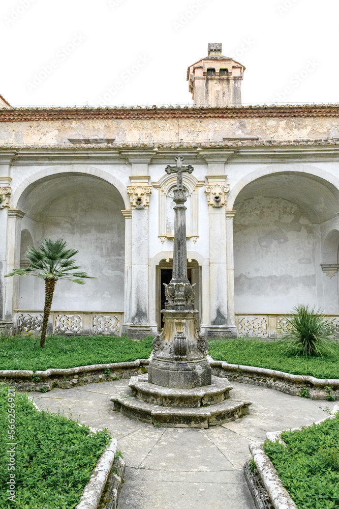 Main cloister of Certosa of The Certosa di Padula well known as Padula Charterhouse is a monastery in the province of Salerno in Campania, Italy