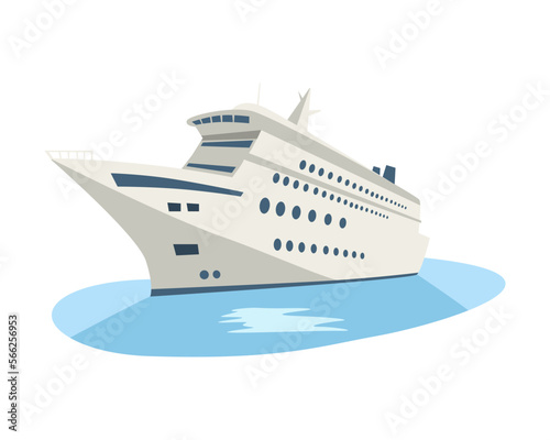 Vector isometric ship. Cartoon marine vessel.