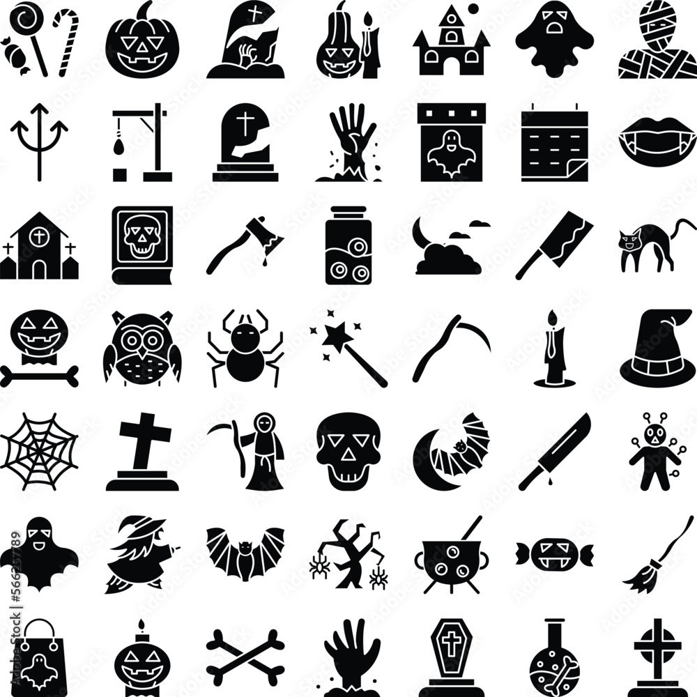 Halloween icons set, Halloween vector icons, Halloween set, Halloween