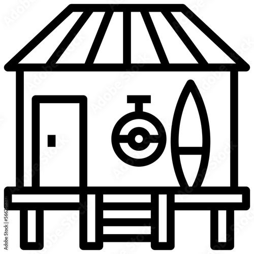 BUNGALOW line icon