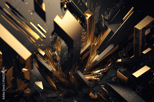 Gold and Black abstract background, wallpaper