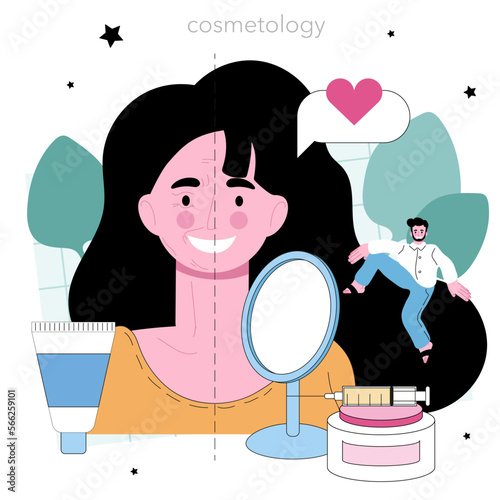 Cosmetologist concept. Hardware facial treatment for problematic