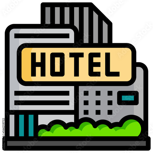 HOTEL filled outline icon