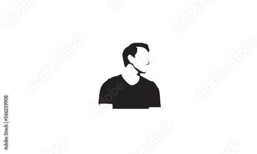 vector design of a man silhouette facing sideways, man silhouette