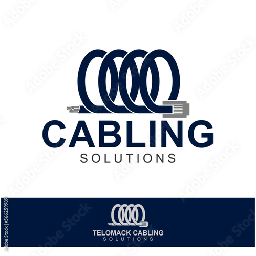 cable and network vector logo illustration
