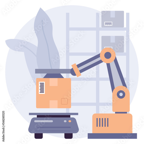 Tugger bot to tow a picking cart vector icon design, Warehouse automation symbol, Industrial revolution sign, Shipping and Logistics stock illustration, Meet Me or follow-me Bots concept