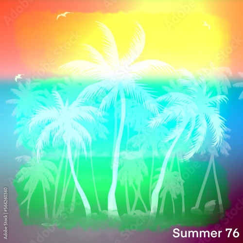 Typography summer design  Summer fashion graphic design  poster  elements. Colorful style