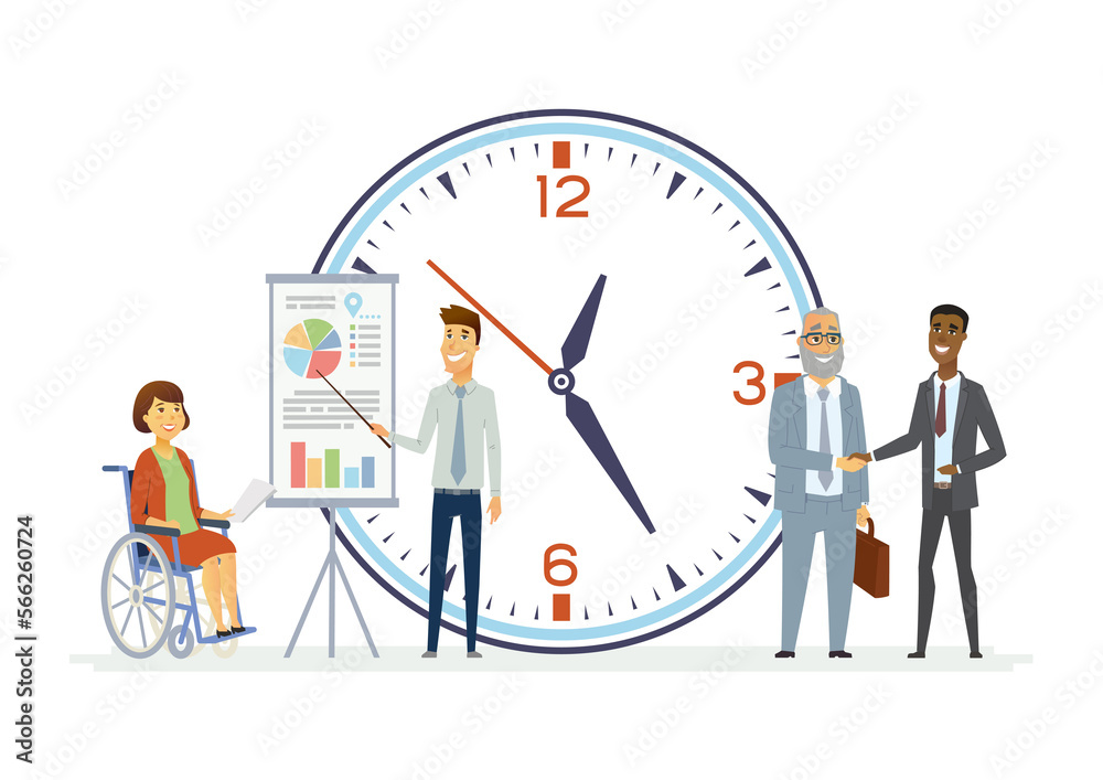 Time management - cartoon people character illustration