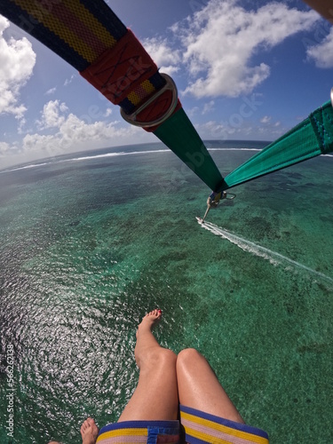 legs on the parasailing